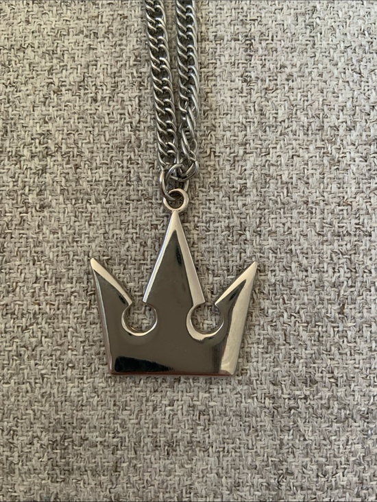 Amazon Other - Men's Kingdom Hearts Sora Silver Crown Pendant Necklace - Polished Metal